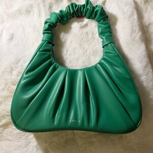 Green Ruched Shoulder Bag by